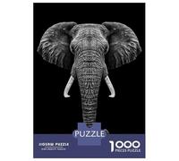 Rompecabezas para Adolescentes De 1000 Piezas Elephant Head with Horns Rompecabezas para Adultos Juguetes De Bricolaje Una Obra De Arte Diversión En Casa Actividades, 70x50cm/1000pcs