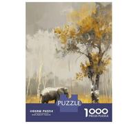 Rompecabezas para Adolescentes De 1000 Piezas Elephant in Golden Forest Rompecabezas para Adolescentes Juegos Relajantes Carrera De Velocidad De Manos 38x26cm/1000pcs