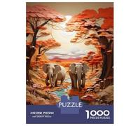 Rompecabezas para Adolescentes De 1000 Piezas Elephant Journey in African Landscape Rompecabezas para Adolescentes Juegos Relajantes Decoración Perfecta Regalos De Cumpleaños Y Únicos 52x38cm/1000pcs