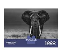 Rompecabezas para Adolescentes De 1000 Piezas Elephant Portrait in Black and White Rompecabezas para Adultos Juegos Relajantes Mejora La Memoria Desafiante De Completar 38x26cm/1000pcs