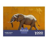 Rompecabezas para Adolescentes De 1000 Piezas Elephant Walking Against Yellow Wall Rompecabezas para Adultos Juegos Divertidos Decoración De Pared 70x50cm/1000pcs