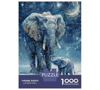 Rompecabezas para Adolescentes De 1000 Piezas Elephant with Baby Rompecabezas para Adultos Juegos Relajantes Mejora La Memoria Desafiante De Completar 52x38cm/1000pcs