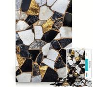 Rompecabezas para Adolescentes de 1000 Piezas en Mosaico Negro,Blanco y Dorado,sin Costuras,Ideal para desarrollar la Creatividad,Jugar Durante el Tiempo Libre 50x75cm