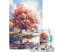 Rompecabezas para Adolescentes de 1000 Piezas en Tonos otoñales Vibrantes Rompecabezas para Adultos Juego práctico una Obra de Arte interacción Entre Padres e Hijos (tamaño 38x52cm)