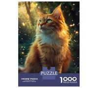 Rompecabezas para Adolescentes De 1000 Piezas Enchanted Forest Cat Rompecabezas para Adultos Juego De Ingenio Una Obra De Arte Actividades Divertidas En Casa 52x38cm/1000pcs