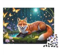 Rompecabezas para Adolescentes De 1000 Piezas Enchanted Forest Fox Rompecabezas para Adultos Juego De Ingenio Aliviador del Estrés 52x38cm/1000pcs