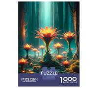 Rompecabezas para Adolescentes De 1000 Piezas Enchanted Forest Glowing Flowers Rompecabezas para Adolescentes Juegos Relajantes Decoración Perfecta Regalos De Cumpleaños Y Únicos 70x50cm/1000pcs