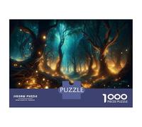 Rompecabezas para Adolescentes De 1000 Piezas Enchanted Forest Glowing Trees Rompecabezas para Adultos Juegos Divertidos Desafío Difícil Regalo De Cumpleaños, Regalos, 38x26cm/1000pcs