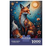 Rompecabezas para Adolescentes De 1000 Piezas Enchanted Fox with Floral Accents Rompecabezas para Adultos Juegos Divertidos Una Obra De Arte Cumpleaños Y Navidad 70x50cm/1000pcs