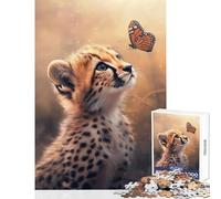 Rompecabezas para Adolescentes de 1000 Piezas Encuentro Guepardo y Mariposa Juegos relajantes Una Obra de Arte Juguetes para la decoración del hogar Un Gran Regalo para los Amantes de los Videojuegos