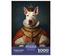 Rompecabezas para Adolescentes De 1000 Piezas English Bull Terrier King Rompecabezas para Adultos Juego Práctico Una Obra De Arte Cumpleaños 38x26cm/1000pcs