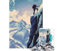 Rompecabezas para Adolescentes de 1000 Piezas Escalada en una montaña Nevada Juguetes educativos Juego Imposible Corte de precisión Regalos de Amigo Invisible (Tamaño 38x26cm)