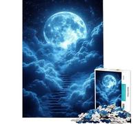 Rompecabezas para Adolescentes de 1000 Piezas Escalera a la Luna Juego de ingenio Juguete Intelectual Gran Regalo para los Amantes de los Juegos decoración de Pared (tamaño 38x52cm)