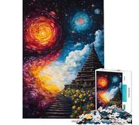 Rompecabezas para Adolescentes de 1000 Piezas Escalera al Cosmos Rompecabezas para Adultos Juego práctico para la diversión Familiar Difícil y desafiante (tamaño 38x26cm)