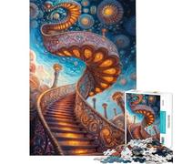 Rompecabezas para Adolescentes de 1000 Piezas Escalera ornamentada al Cielo Rompecabezas para Adultos Juego práctico de análisis y lógica cumpleaños (tamaño 38x52cm)