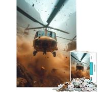 Rompecabezas para Adolescentes de 1000 Piezas Escuadrón de helicópteros Juguete Educativo de desafío Juegos educativos Decoración de Pared Regalo de cumpleaños (Tamaño 38x26cm)