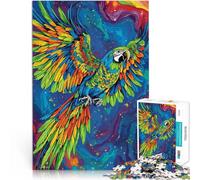Rompecabezas para Adolescentes de 1000 Piezas Espacio del Guacamayo arcoíris para divertirse en Familia Decoración del hogar 38x26cm
