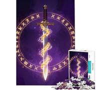 Rompecabezas para Adolescentes de 1000 Piezas Espada encantada con runas y Cadena Juego desafiante Juguete para ejercitar la Mente Difícil Excelentes Regalos y Juguetes (tamaño 50x75cm)