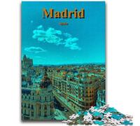 Rompecabezas para Adolescentes de 1000 Piezas: España, Madrid, Ciudad, Viaje Difícil de completar, Pero Divertido y Divertido Juego Educativo para cumpleaños (tamaño 50x75cm)