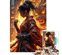Rompecabezas para Adolescentes de 1000 Piezas espíritu de Fuego samurái Rompecabezas para Adultos Juguete para decoración de Pared Divertido y humorístico para Actividades en casa (tamaño 50x75cm)