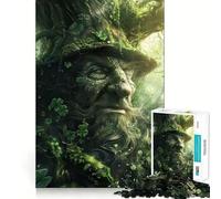 Rompecabezas para Adolescentes de 1000 Piezas Espíritu del árbol con trébol Corte preciso Divertido resolución de Problemas diversión relajación Tiempo de diversión decoración navideña (50x75cm)