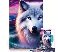 Rompecabezas para Adolescentes de 1000 Piezas, espíritu del crepúsculo, Lobo, Bordes impecables, Divertido Juego Mental, Regalo, Momento Acogedor, Arte de Pared navideño (38x26cm)