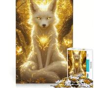 Rompecabezas para Adolescentes de 1000 Piezas, espíritu del Zorro Dorado, decoración de Pared, difícil y desafiante, Regalo de Juego desafiante 38x26cm