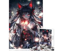 Rompecabezas para Adolescentes de 1000 Piezas Espíritu guardián del Zorro - Juegos relajantes decoración de Pared Juguetes antiestrés interacción Entre Padres e Hijos (38x26cm)