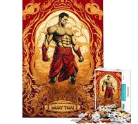 Rompecabezas para Adolescentes de 1000 Piezas espíritu Guerrero Muay Thai Rompecabezas para Adultos Juego práctico para la diversión Familiar difícil y desafiante (tamaño 50x75cm)