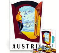 Rompecabezas para Adolescentes de 1000 Piezas Esquí en Austria a la Puerta de casa,Corte Premium,Divertido,Juego Inteligente,Regalo,Juego rápido,Pieza de Arte navideña (50x75cm)