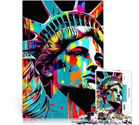 Rompecabezas para Adolescentes de 1000 Piezas Estatua de la Libertad Actividad Familiar Decoración de Pared cumpleaños y Navidad 38x26cm