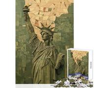 Rompecabezas para Adolescentes de 1000 Piezas Estatua de la Libertad Arte Mosaico decoración del hogar Juguetes Regalos para Mujeres y Hombres Juegos educativos para cumpleaños y Navidad 50x75cm