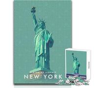 Rompecabezas para Adolescentes de 1000 Piezas, Estatua de la Libertad, Nueva York, Juegos Familiares, Actividades Familiares, Ideas de Regalos, tamaño 38x52cm