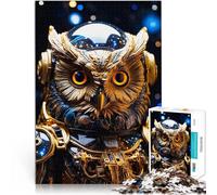 Rompecabezas para Adolescentes de 1000 Piezas Estatua del Astronauta del búho Dorado Juego Intelectual de Juguete Ideas de Regalos 52x38cm