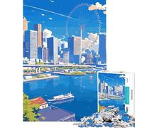 Rompecabezas para Adolescentes de 1000 Piezas Estilo Anime Paisaje Urbano y fantasía Un desafío para completar Juego Educativo de análisis y lógica para Mayores de 14 años 38x52cm