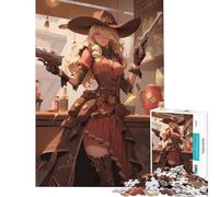 Rompecabezas para Adolescentes de 1000 Piezas Estilo Anime Steampunk con Vaquera Juego Imposible Juguete Educativo y Divertido Parejas (tamaño 38x26cm)