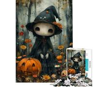 Rompecabezas para Adolescentes de 1000 Piezas Estilo Boho Fantasma y Bruja Rompecabezas para Adultos Juegos Familiares dificultad Alta cumpleaños y Navidad (tamaño 38x26cm)