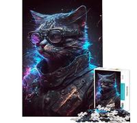 Rompecabezas para Adolescentes de 1000 Piezas Estilo Cyberpunk con temática de Humanos y Gatos Actividades Divertidas para Hacer en casa Decoración artística para el hogar Juegos educativos Apto