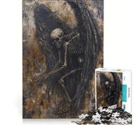 Rompecabezas para Adolescentes de 1000 Piezas, Estilo Dark Academia, Esqueleto y ángel, Juegos educativos, para Mejorar la Memoria, Regalo de cumpleaños, obsequios 38x26cm