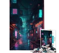 Rompecabezas para Adolescentes de 1000 Piezas Estilo neón lofi Cyberpunk desafiante para completar Regalo de cumpleaños decoración del hogar Juguetes para Mayores de 14 años (38x26cm)