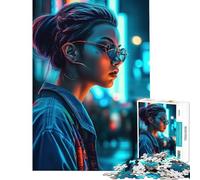 Rompecabezas para Adolescentes de 1000 Piezas Estilo neón lofi Cyberpunk Juego Imposible Juguetes educativos aliviar el estrés tamaño 38x26cm