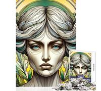 Rompecabezas para Adolescentes de 1000 Piezas Estilo Nouveau Grace con diseño de Retrato Ideal para Relajarse Decorar el hogar o Hacer tú Mismo Incluye póster y Hoja de Preguntas a Juego (38x26cm)