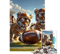 Rompecabezas para Adolescentes de 1000 Piezas Estilo Old School Football Tiger Cubs Juego de ingenio Juguete Intelectual Gran Regalo para Juegos decoración de Pared (tamaño 38x26cm)
