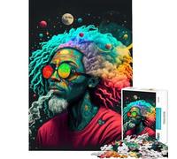 Rompecabezas para Adolescentes de 1000 Piezas Estilo Rastafari cósmico Ayuda a ejercitar el Cerebro desafío difícil Juego Familiar Apto para Mayores de 14 años (38x26cm)