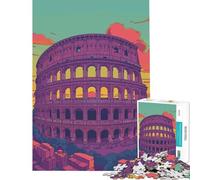 Rompecabezas para Adolescentes de 1000 Piezas Estilo Retro de Mediados de Siglo Coliseo Actividades Divertidas para Hacer en casa Mejora la Memoria Juegos relajantes para Mayores de 14 años 38x52cm