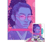 Rompecabezas para Adolescentes de 1000 Piezas Estilo Retro Moderno samurái difícil y desafiante Ideal para aliviar el estrés y ejercitar la Mente para Mayores de 14 años (50x75cm)