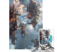 Rompecabezas para Adolescentes de 1000 Piezas Estilo Steampunk Ciudad fantástica Juguetes educativos Juegos relajantes desafío exigente Regalos de cumpleaños (tamaño 38x26cm)