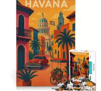 Rompecabezas para Adolescentes de 1000 Piezas Estilo Vintage de La Habana Cuba Un Juego de ingenio Divertido y Original cumpleaños o Navidad 38x26cm