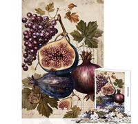 Rompecabezas para Adolescentes de 1000 Piezas Estilo Vintage Naturaleza Muerta con Frutas Juego Educativo Carrera de Velocidad Manual Juguetes para armar con póster a Juego y Hoja de Preguntas