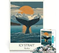 Rompecabezas para Adolescentes de 1000 Piezas: Estrecho Helado de Alaska, Juegos relajantes, decoración del hogar, Ideal para Decorar el Escritorio 38x52cm